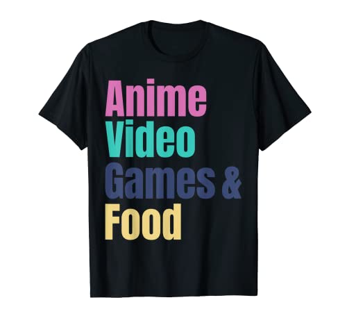 Anime Videojuegos y comida Camiseta