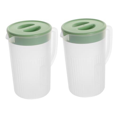 TOGEVAL 2個大容量耐高温プラスチックピッチャー 冷水壺 冷蔵庫対応 蓋付き キッチン用 飲料容器 茶 ジュース オフィス パーティー向け