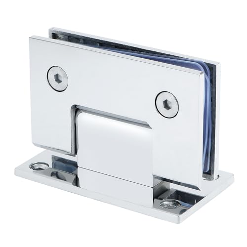 SAYAYO Glastür Scharnier Glastürscharnier Edelstahl 8-12 mm Dickes Glas 180-Grad Öffnen und Schließen Scharnier mit Schrauben für Glastüren, Vitrinen, Schranktüren (90 Grad, Chrom)