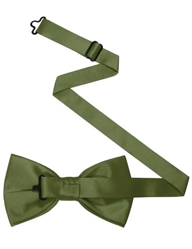 Image of JEMYGINS Solid Color Pre-tied Bow Tie Adjustable Bowtie for Men