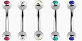 So Scene 5PCS 16G Surgical Steel Eyebrow Ear Navel Belly Lip Ring Body Piercing Jewelry (8mm Bar Length- 5 Pack Silver # 1)