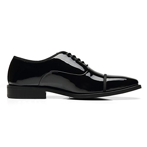 Tuxedo Shoes Patent Leather Wedding Shoes for Men Cap Toe Lace up Formal Business Oxford Shoes3