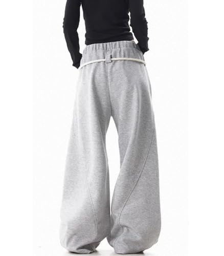 Baggy Sweatpants for Women Men High Waist Wide Leg Sweatpants Oversize Barrel Pants Casual Trousers4
