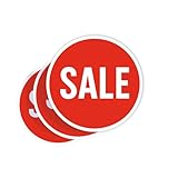 3er-Pack Verkaufsaufkleber, kräftiges Rot, 290 mm, rund, Werbe-Fenster-Vinyl-Aufkleber für Schaufensterveranstaltungen, Räumungsfahrten und saisonale Angebote – Beschilderung für den Innen- und
