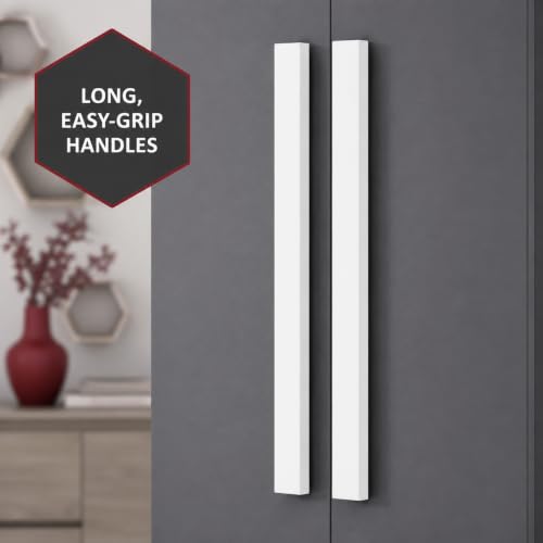 Image of Bniture 2 Door Wooden Wardrobe for Bedroom | Almirah for Clothes with 4 Shelves, Engineered Wood Wardrobe for Clothes | Cupboard for Bedroom (46D x 80W x 182H CM) | 3 Years Warranty (Slate Grey)
