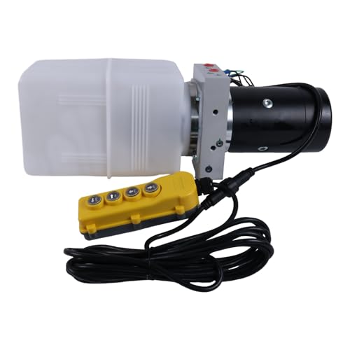 Image of HOLDWELL 6 Quart 12V Dual-Double Power-Up Power-Down Acting Hydraulic Pump 2.0 GPM Hand Held endant with 15-foot Removal Cord and Start Solenoid