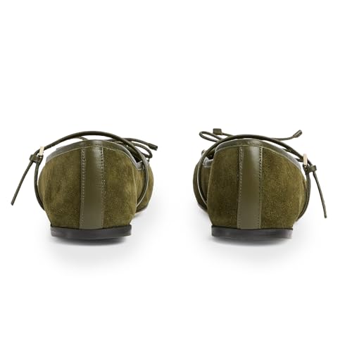 Ballet Flats Shoes for Women, Bows Slip On Comfortable Closed Square Toe Flats for Casual Dressy3