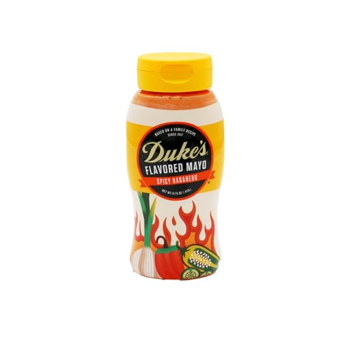 Image of Duke's Habanero Garlic Flavored Mayonnaise Squeeze Bottle - Spicy & Bold, 14 Ounce (Pack of 1)