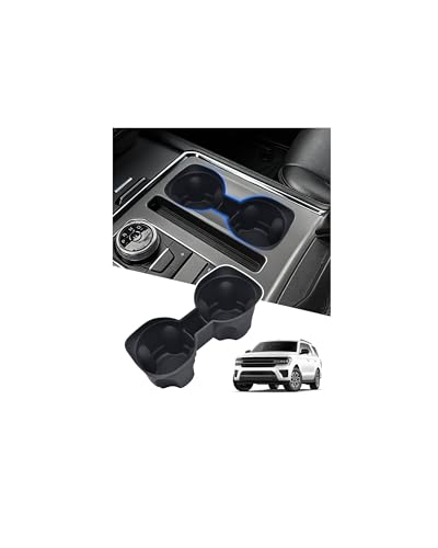 Image of Cup Holder Inserts for Ford Expedition 2018-2024 Accessories, Non-Slip Soft Silicone Center Console Protector Organizer to Prevent Spills & Scratches for Expedition Interior Accessories