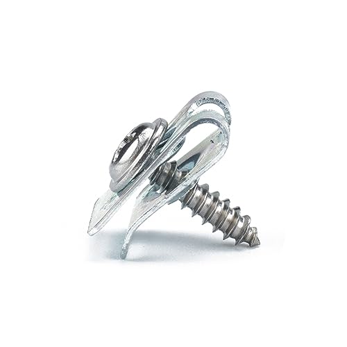 Cabilock 200pcs Motorcycle Clips u Nut Fasteners Kit for Flare Hardware Self Tapping Screws Manganese Steel White