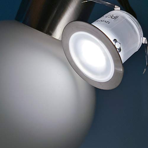 Bojim Recessed LED Deck Lights Kit, 4000K Natural White 12V Low Voltage Waterproof IP67, In Ground Lighting for Pool Stair, Step, Bathroom, Garden, Patio and Landscape, Indoor and Outdoor (Pack of 16)