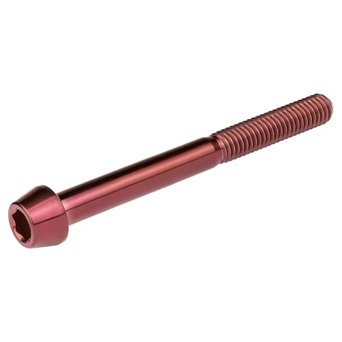 Image of Titanium Ti Bolt M5x9 16 18 20 25 30 35 40 45 50 55 60mm Tapered Head Screws Pack of 4 (M5x55mm, Burgundy)
