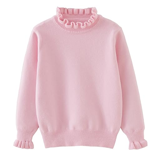 Baby Boys Girls Knit Sweater Long Sleeve 𝗥uffle Mock Collar Sweatshirt Winter Toddler Warm Solid Tops3