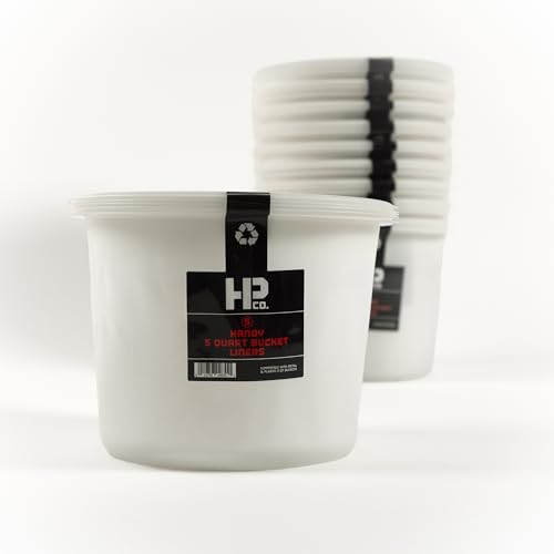 HP CO. HANDY PRODUCTS 5 Quart Bucket Liner – Bulk 50 Pack - 10 Packs of 5 Liners - Disposable, Solvent-Resistant Liner for Paint, Stain, Adhesives & Cleaning – Fits Most Standard 5 Quart Buckets
