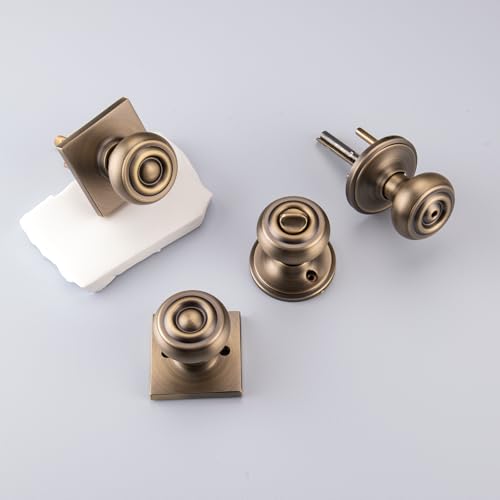 STARPY 6 Pack Antique Brass Door Knobs with Non Locking for Hall & Closet by STARPY - Used condition - Image 6