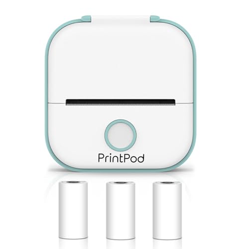 Print Pod Wireless Photo Sticker Thermal Fast Printer, PrintPod Inkless Pocket Printer for DIY Scrapbook, 3 Pods (Blue)