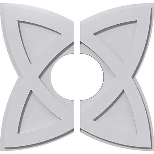 Ekena Millwork CMP22CM2-07000 Cosmo Architectural Grade PVC Contemporary, Two Piece Urethane Ceiling Medallions 22"OD x 7"ID x 8 1/4"C x 1"P by Ekena Millwork - Used condition - US$59.98