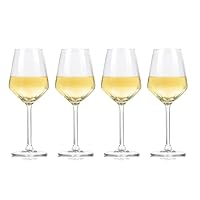 alpina Weingläser Weißwein - Weingläser Set 4 Teilig - Weinglas 38cl - Spülmaschinenfeste Weißweingläser - Wein Geschenk für Weisswein - Glas