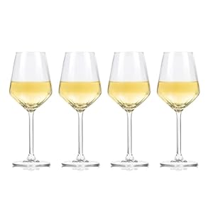 alpina Weingläser Weißwein - Weingläser Set 4 Teilig - Weinglas 38cl - Spülmaschinenfeste Weißweingläser - Wein Geschenk für Weisswein - Glas