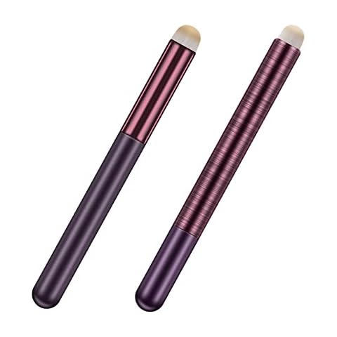 LiDCH 2PCS Lip Brushes,Round Tip Lipstick Smudge Brush,Portable Makeup Brushes, Artificial Fiber Make Up Applicators Beauty Tools Cover