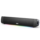 Haut-parleurs portables avec Radio FM intégrée : Grâce à la batterie intégrée de 2000mAh, nous avons rendu cette barre de son pour ordinateur portable, vous permettant de la transporter facilement de votre bureau au salon, voire au jardin. De plus, cet haut-parleur pour ordinateur dispose d'une radio FM intégrée, vous offrant encore plus de divertissement à partir de vos chaînes de radio FM préférées.