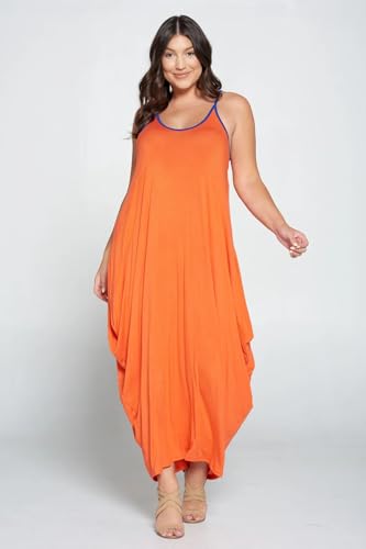 Image of BFFBABY Women's Casual Maxi Dress Sleeveless Tie Dye Spaghetti Strap Summer Plus Size Swing Sundress with Pockets