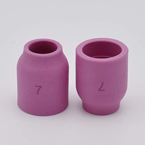 Image of 10PK TIG Gas Lens Alumina Nozzle 53N61 7# 7 /16 inch For SR WP 9 /20 & 17 /18 /26 | 10PK TIG Gas Lens Alumina Nozzle Ceramic Cup 53N61 7# 7 /16 inch For PTA SR DB WP 9 /20 & PTA SR DB WP 17 /18 /26 TIG Welding Torch