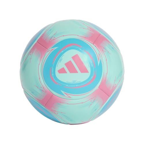 adidas Messi Club - Balón de fútbol unisex para adultos, Flash Aqua/Lucid Cyan/Lucid Pink, 3