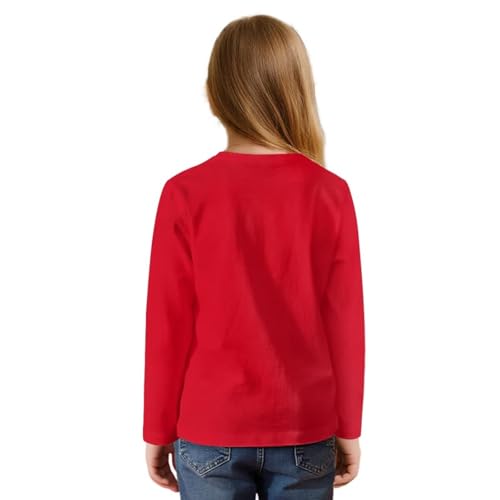 Girls Long Sleeve T-Shirt with Tie Front,Crew Neck Girls Tees,Comfortable Kids Tunic Tops for Study,Holiday,Casual2