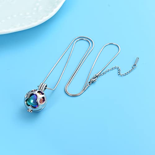 Oinsi Pet Cremation Jewelry For Ashes Urn Necklace For Dog Ashes Holder Paw Locket Keepsake Memorial Pendant Best Friends Women Men (Silver With Rainbow) #TOP6