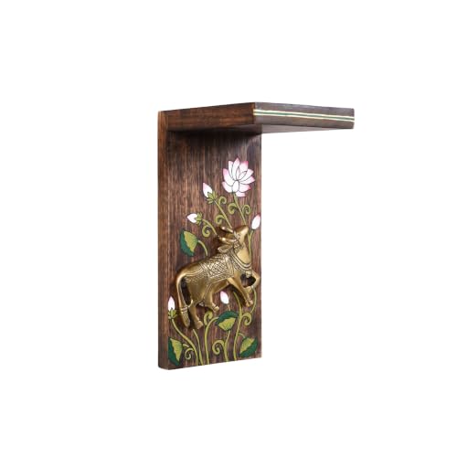 Image of AAKRITI ART CREATIONS Handcrafted Mango Wood Wall Sculptures for Home Decor | Brown Wooden Wall Hanging Decor Items | Living Room Decoration | Indian Handicraft Art | Housewarming Gift