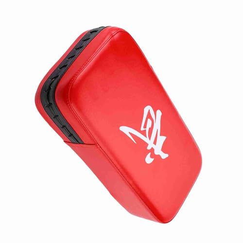 BSTiltion Almohadilla de Boxeo Práctica de Entrenamiento Kickboxing, Objetivo de Mano de Pie de Cuero PU Duradero (Rojo)