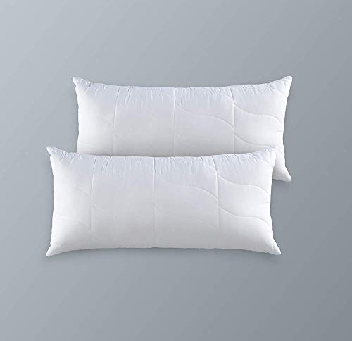 Kaliope Basic 2er Set Kopfkissen 40 x 80 cm, geeignet für Allergiker, Sehr Weich 100% Mikrofraser Für Alle Schlafpositionen - Ohne Chemikalien (Oeko-TEX Standard 100) Cover