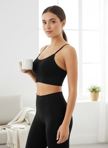 Image of Kaththai Women Cotton Padded Wire-Free Sports Bra with Adjustable Straps Soft Padded Push-Up Bra for Yoga, Fitness (Free Size Bra Fit Up to 28,30,32,34)