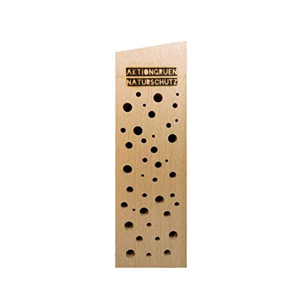 Insektenhotel / Bienenhaus / Nisthilfe aus Buche Massivholz für Wildbienen & solitär lebende Wespen