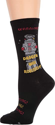 Socksmith Danger Will Robinson! Black 9-11 (Women's Shoe Sizes 5-10.5)