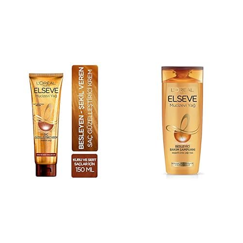 L'Oréal Paris Elseve Mucizevi Yağ Saç Güzelleştirici Krem (150 ml) - Kuru ve Sert Saçlar İçin + L'Oréal Paris Elseve 6 Mucizevi Yağ Besleyici Bakım Şampuanı (360 ml)