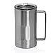 Stainless Steel Beer Mug with Lid - 20 Ounce Double Walled Vacuum Insulated Beer Mug by Maxam - Shatterproof and Spill Resistant (1)