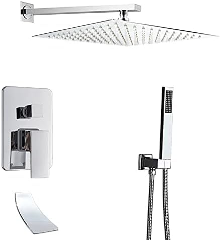 Bateria wannowo-natryskowa, deszczownica, chromowany system natryskowy, kran wannowy z mieszaczem natryskowym, montowany na ścianie, zestaw prysznicowy 10 cali, zestaw prysznicowy 10 cali