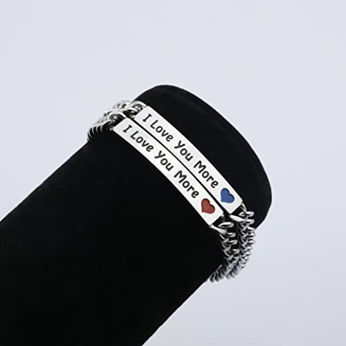 Image of I Love You More Bracelet set Gifts for Her Love Couples Matching Bracelet Wedding Party Gifts Birthday Gifts for Girlfriend Boyfriend