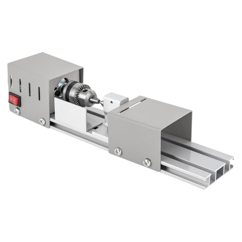 Torno de metal, 96 W, mini torno de mesa, 4000 – 9000 rpm, mini torno CNC de metal para carpintería DIY carpintería