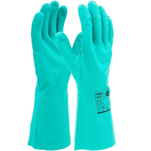 PRO FIT Nitril Chemikalienschutzhandschuhe Türkis 12 Paar