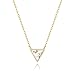 Tiny Inverted White Simulated Howlite Stone Triangle Necklace