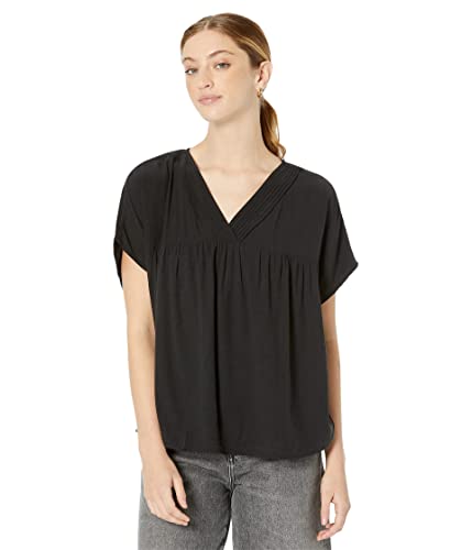 Madewell Lusterweave Pintuck Top True Black Sm (Women's 2-4) #TOP13