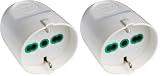 FANTON 81050 Presa bipasso italo/tedesca 2P+T 16A smontabile (Confezione da 2)