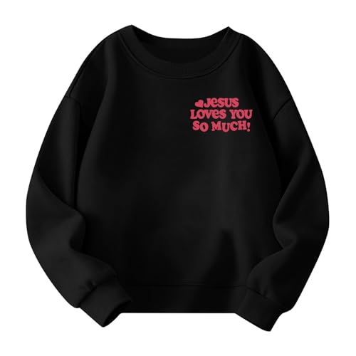 Sweatshirt for Girls Boys Jesus Loves You Pullover Casual Crewneck Long Sleeve Top Comfortable Religious Apparel2