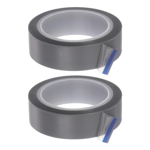 Image of HARFINGTON 2pcs Fabric PTFE Tape Roll, 0.5 inch x 33ft High Temperature PTFE Adhesive Tape 0.06mm Thickness for Vacuum Sealer Machine Hand Sealers, Grey