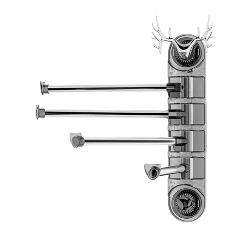 Toallero con Brazo oscilante, Toallero Giratorio,Toallero con Ventosa y 4 Brazos - Toallero de Montaje en Pared, toallero de Mano, Soporte para Colgar Toallas de baño para baño, balcón