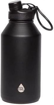 TAL Ranger 64 oz Black Solid Print Stainless Steel Water Bottle with Wide Mouth Lid Black