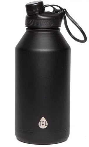 TAL Ranger 64 oz Black Solid Print Stainless Steel Water Bottle with Wide Mouth Lid (Black)